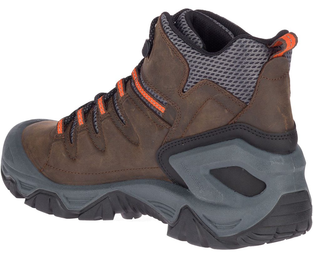 Merrell Hiking Boots Brown - Strongbound Peak Mid Waterproof - Mens 13DOMZJAS